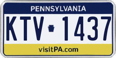 PA license plate KTV1437