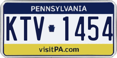 PA license plate KTV1454