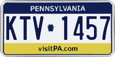 PA license plate KTV1457