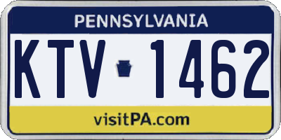 PA license plate KTV1462