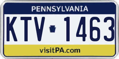 PA license plate KTV1463