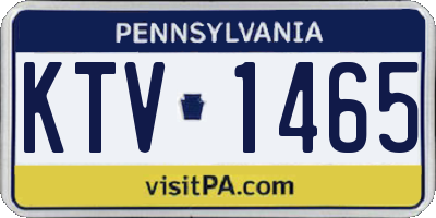 PA license plate KTV1465