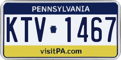 PA license plate KTV1467