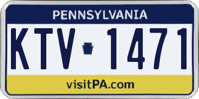 PA license plate KTV1471