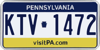 PA license plate KTV1472