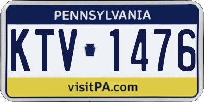 PA license plate KTV1476