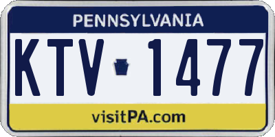 PA license plate KTV1477