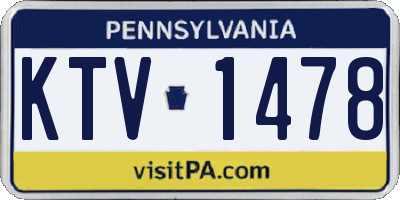 PA license plate KTV1478