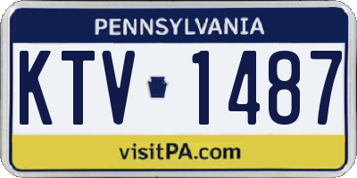 PA license plate KTV1487