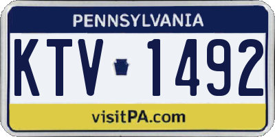 PA license plate KTV1492