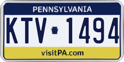 PA license plate KTV1494
