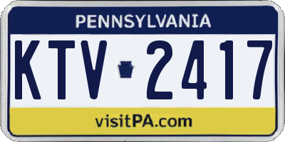 PA license plate KTV2417