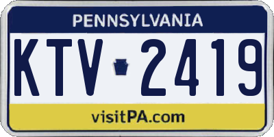 PA license plate KTV2419