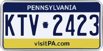 PA license plate KTV2423