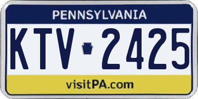 PA license plate KTV2425