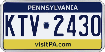 PA license plate KTV2430