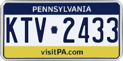 PA license plate KTV2433