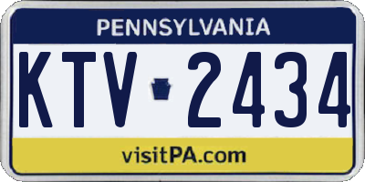 PA license plate KTV2434