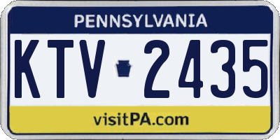 PA license plate KTV2435