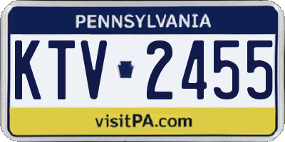 PA license plate KTV2455