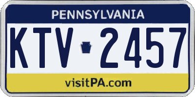 PA license plate KTV2457