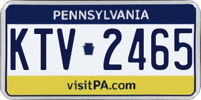 PA license plate KTV2465