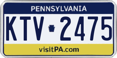 PA license plate KTV2475