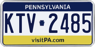 PA license plate KTV2485