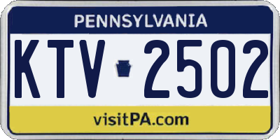PA license plate KTV2502