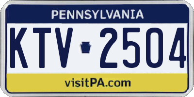 PA license plate KTV2504