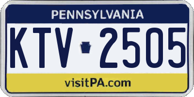 PA license plate KTV2505