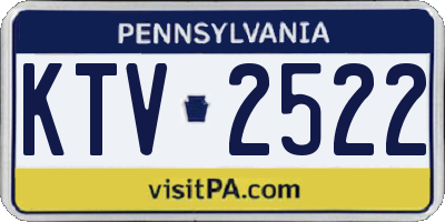 PA license plate KTV2522