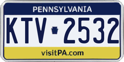 PA license plate KTV2532