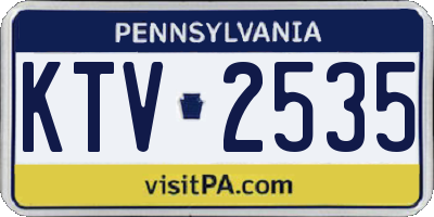PA license plate KTV2535