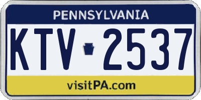PA license plate KTV2537