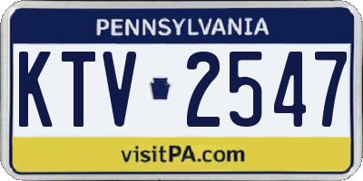 PA license plate KTV2547
