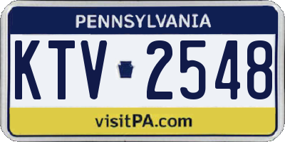 PA license plate KTV2548