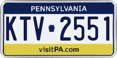 PA license plate KTV2551