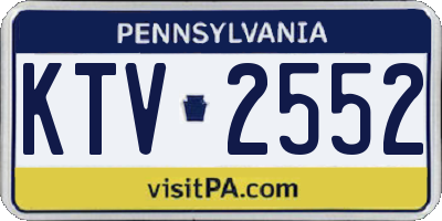 PA license plate KTV2552