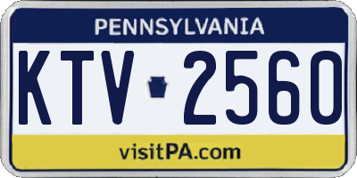 PA license plate KTV2560