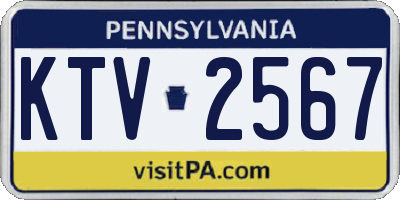 PA license plate KTV2567
