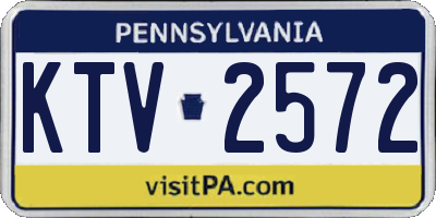 PA license plate KTV2572