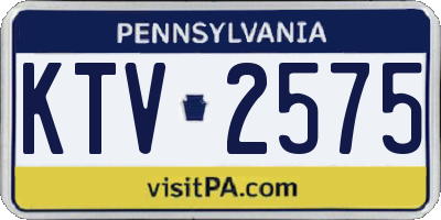 PA license plate KTV2575