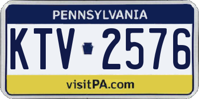 PA license plate KTV2576