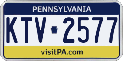 PA license plate KTV2577