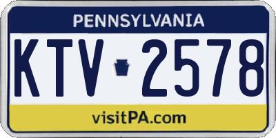 PA license plate KTV2578