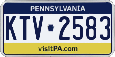 PA license plate KTV2583