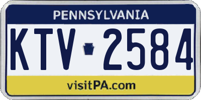 PA license plate KTV2584