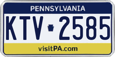 PA license plate KTV2585