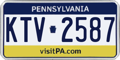 PA license plate KTV2587